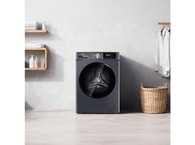Lavadora secadora - Chiq CW85862HX, 8 kg + 5 kg, Gris oscuro