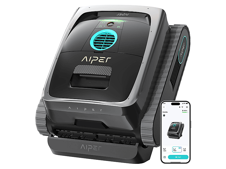 Robot limpiafondos - Aiper Scuba V3 Robot Limpiafondos de piscina de batería sin cable AIPER, negro