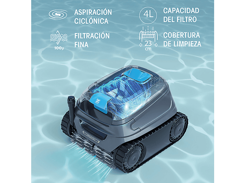 Robot limpiafondos - Zodiac - Freedom + Control Robot limpiafondos sin cable para piscina ZODIAC, Gris