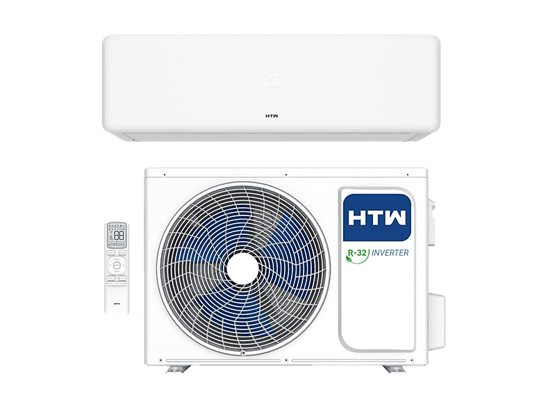 Aire acondicionado Split 1x1 - Htw EON 4.6 DC 2250 frigorias Inverter 2.6 kW Wifi incl. A+++, blanco