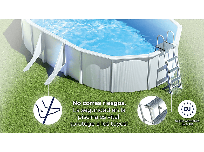 Piscina elevada - Gre Wet ovalada chapa blanca depuradora 500x300x120, Blanco