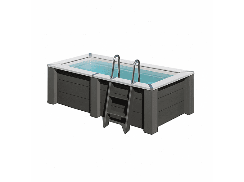 Piscina elevada - Gre Composite rectangular KPCOR2814T (315 × 175 × 96 cm), Antracita
