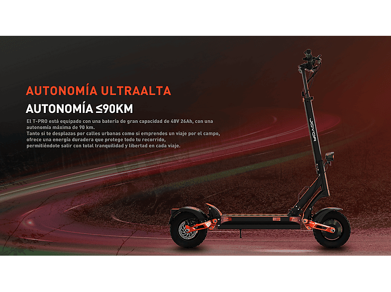 Patinete eléctrico - Joyor T-PRO, Pot. máx. 1000 W, Carga máx. 120 kg, negro (ref. 179048015)