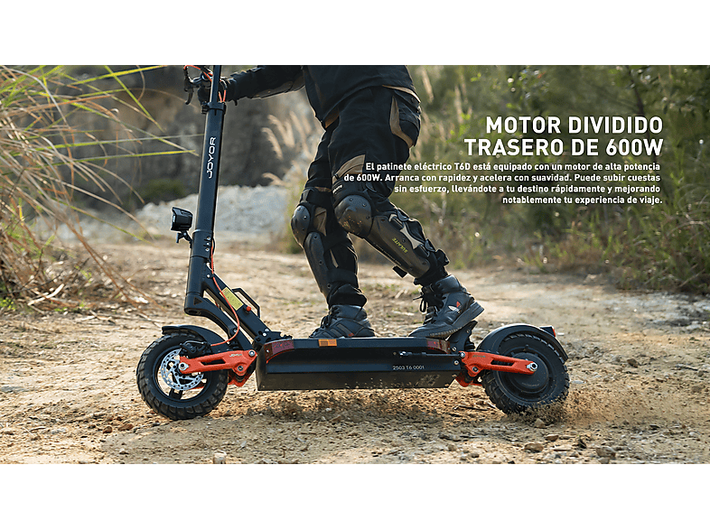 Patinete eléctrico - Joyor T6D, Pot. máx. 600 W, Carga máx. 120 kg, negro (ref. 179048029)