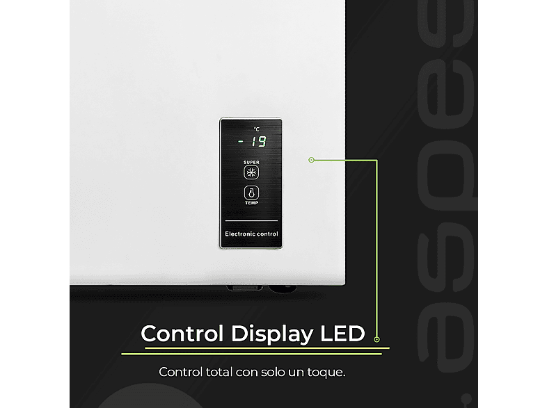 Congelador horizontal - Aspes ACHH4500EDC, 418 l, 82,5 cm, Blanco
