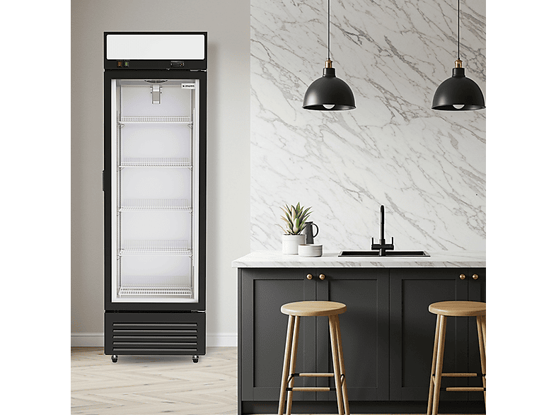 Congelador vertical - Aspes ACVH2601ENF, 329 l, 199 cm, Negro