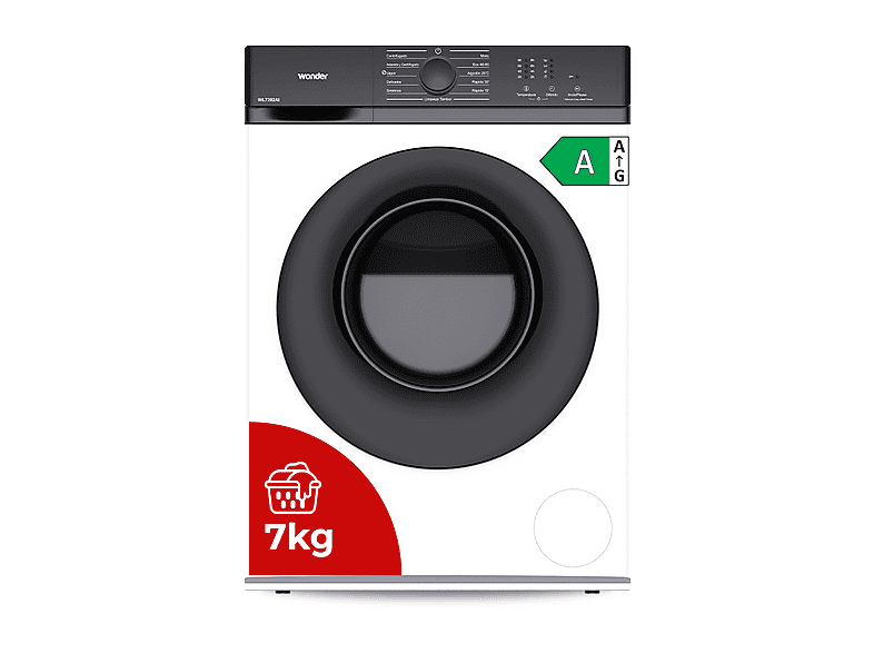Lavadora carga frontal - Wonder WL7202AI, 7 kg, 11 programas, Blanco