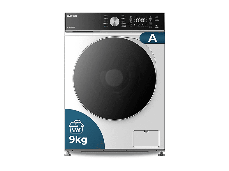Lavadora carga frontal - Hyundai HL9401AIDVB, 9 kg, 16 programas, Blanco