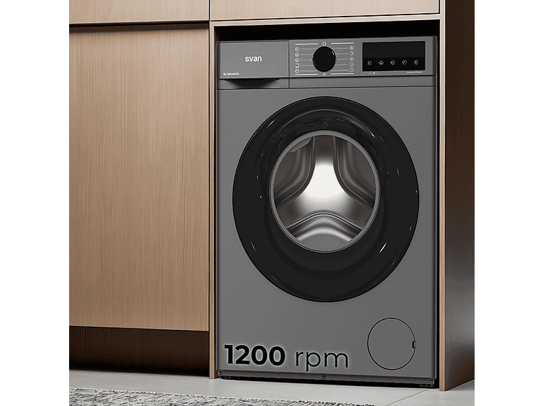 Lavadora carga frontal - Svan SL7201AIDVX, 7 kg, 11 programas, Inox