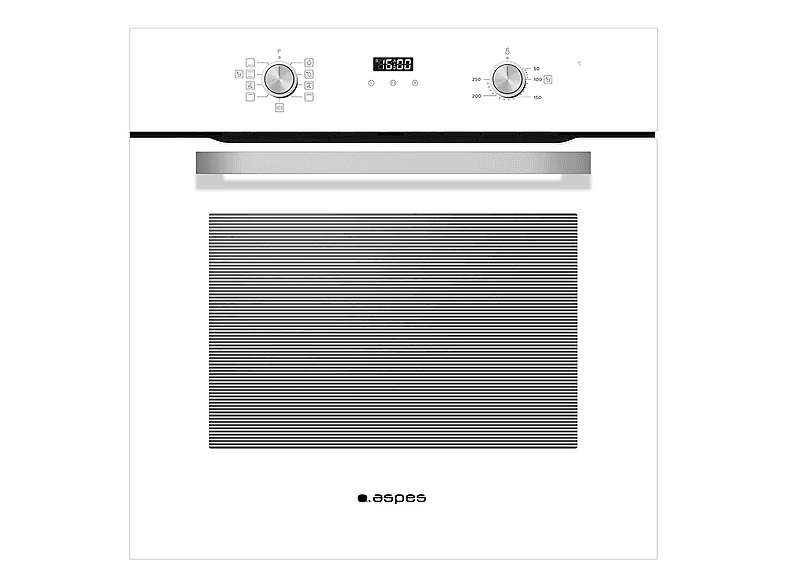 Horno multifunción - Aspes AHM8700DCB, Libre instalación, 70 l, 59,5 cm, Cristal blanco
