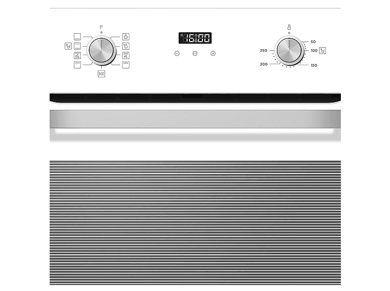 Horno multifunción - Aspes AHM8700DCB, Libre instalación, 70 l, 59,5 cm, Cristal blanco