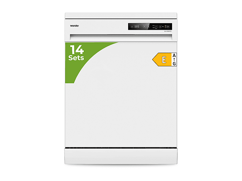 Lavavajillas libre instalación 60 cm - Wonder WJ13602ED, 6 programas, 59,8 cm, Blanco