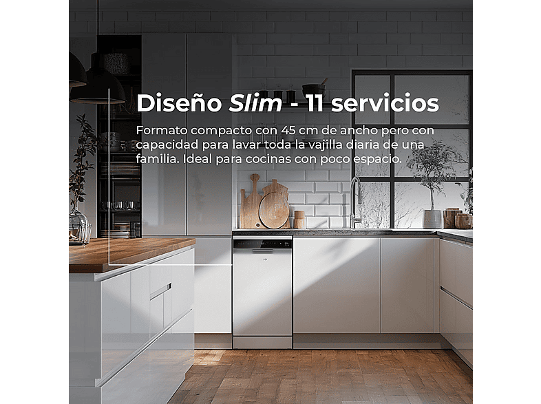 Lavavajillas libre instalación 45 cm - Evvo D4 Slim (45cm), 8 programas, 450 mm