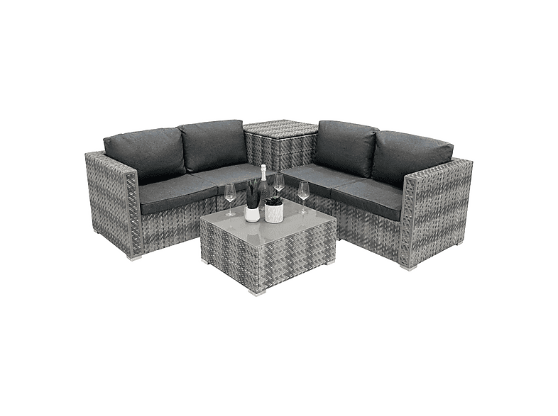 Conjunto de jardín - Monster 6 Piezas, 200 cm x 200 cm x 63 cm, Gris