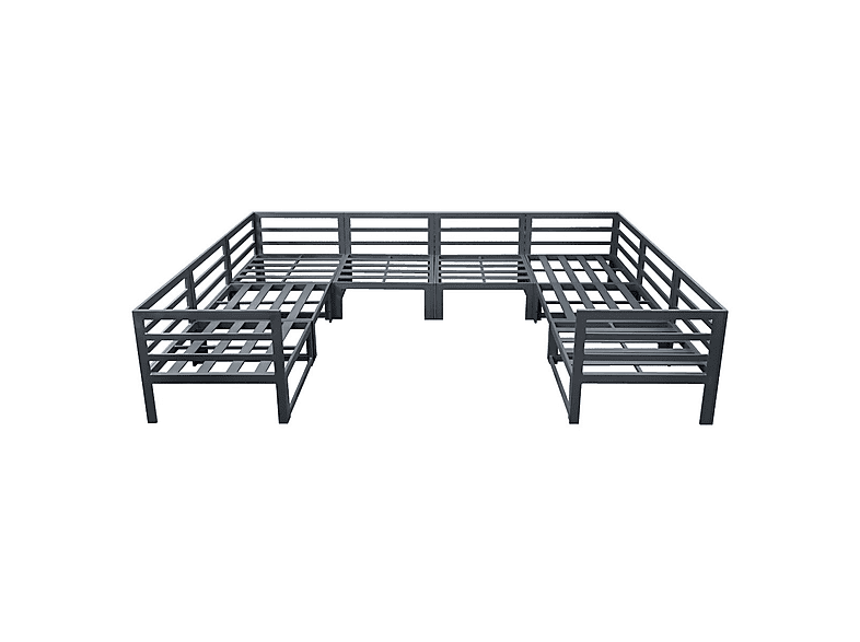 Conjunto de jardín - Monster Con Mesa con Fogata a Gas - Gris, 300 cm x 225 cm x 63 cm