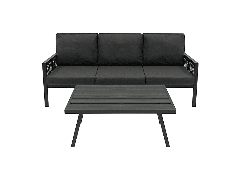 Conjunto de jardín - Monster De aluminio 5 plazas (4 piezas) - Gris Antracita, 201 cm x 82 cm x 75 cm