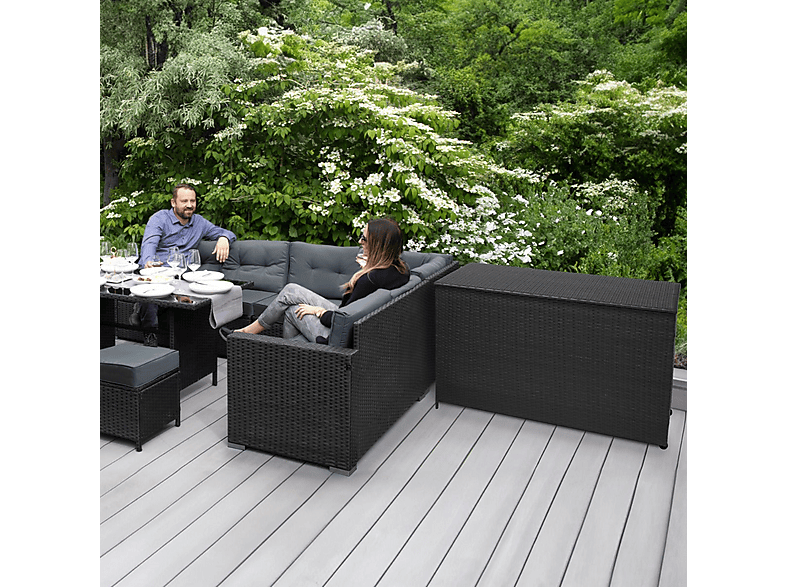 Baúl de exterior - Monster 582L, 138 cm x 70 cm x 80 cm, Negro
