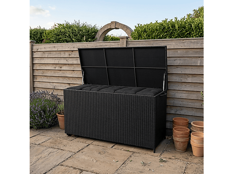 Baúl de exterior - Monster 700L, 155 cm x 69 cm x 80,5 cm, Negro