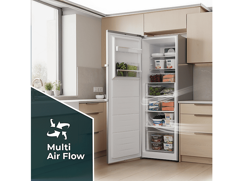 Congelador vertical - Svan SCV185602ENFDX, 274 l, 185 cm, Inox
