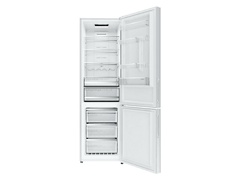 Frigorífico combi - Cecotec Bolero CoolMarket Combi 356i White Glass E, Altura 200 cm, Capacidad 356 l, Blanco