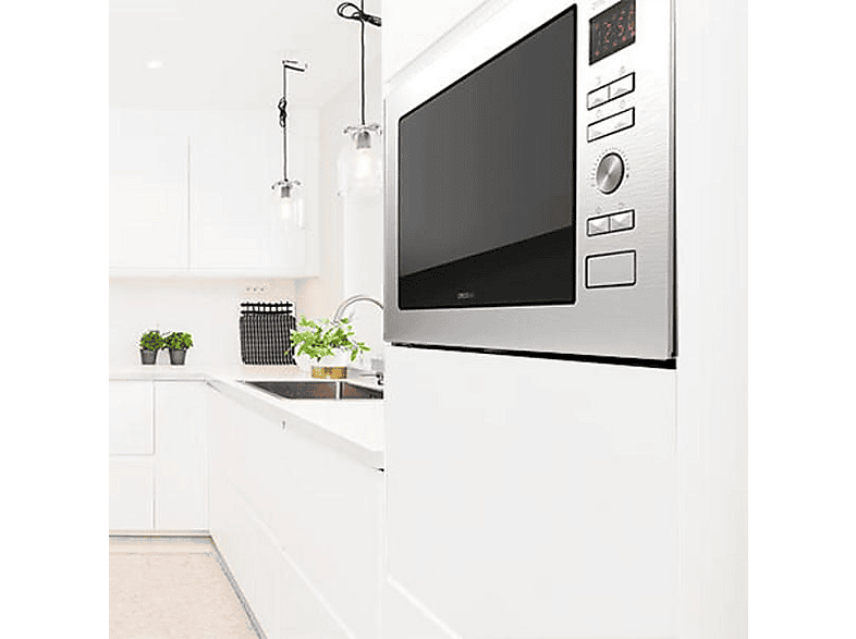 Microondas integrable - Cecotec GrandHeat 2590 Built-In Steel Black, 1409 W, 3 potencia, 25 l, Metalizado