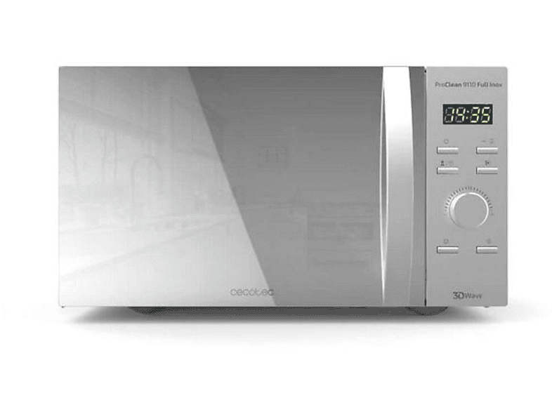 Microondas - Cecotec 0154 PROCLEAN 9110 FULL INOX, 1000 W, 5 potencia, 30 l, Multicolor