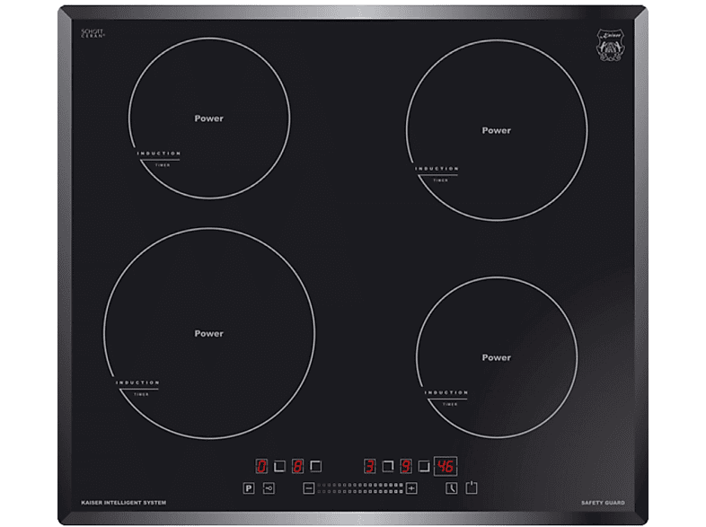 Placa de inducción - Kaiser KCT 6705, 4 zonas, 590 mm, Negro