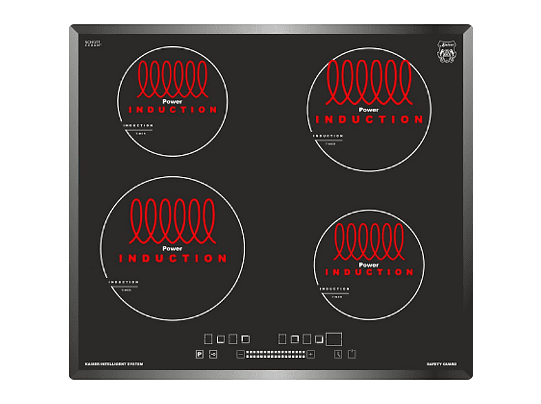 Placa de inducción - Kaiser KCT 6705, 4 zonas, 590 mm, Negro