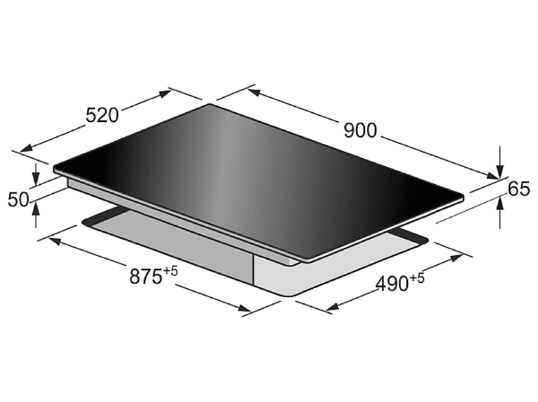 Placa de inducción - Kaiser KCT 97 FI LaPerle/2, 5 zonas, 90 cm, Negro