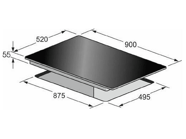 Placa de inducción - Kaiser KCT 97 FI LaPerle, 5 zonas, 90 cm, Negro