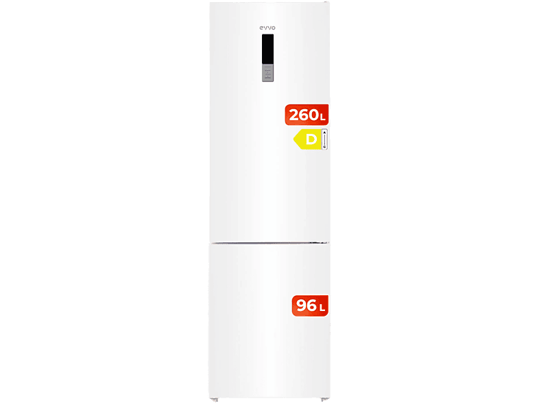 Frigorífico combi - Evvo F60, No Frost, Altura 200 cm, Blanco