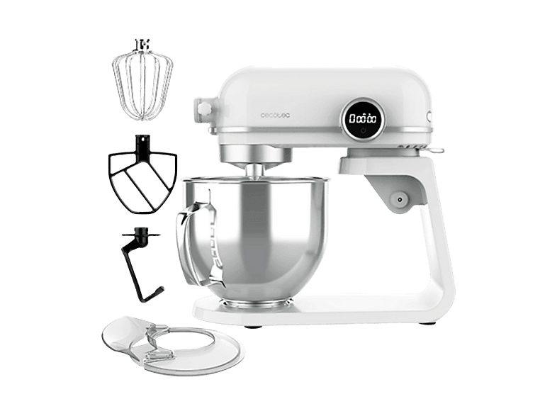 Amasadora - Cecotec Twist&Fusion 4500 Luxury White, 800 W, Blanco