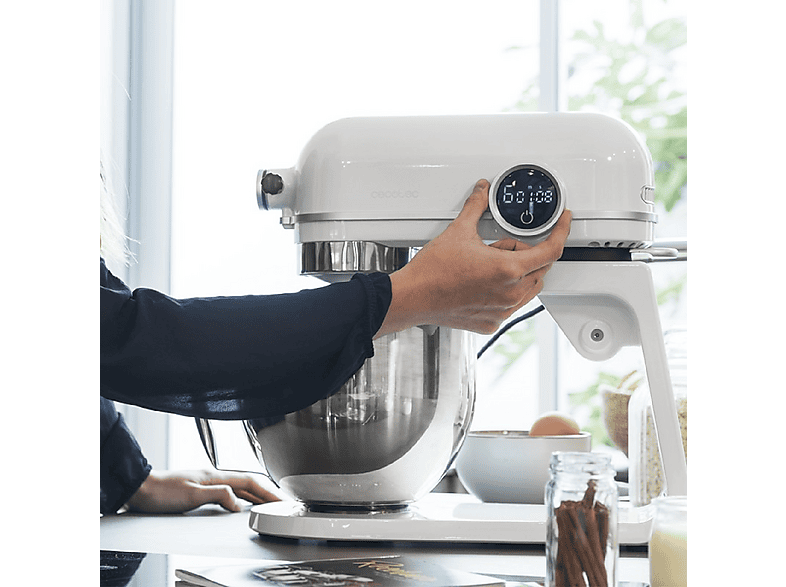 Amasadora - Cecotec Twist&Fusion 4500 Luxury White, 800 W, Blanco