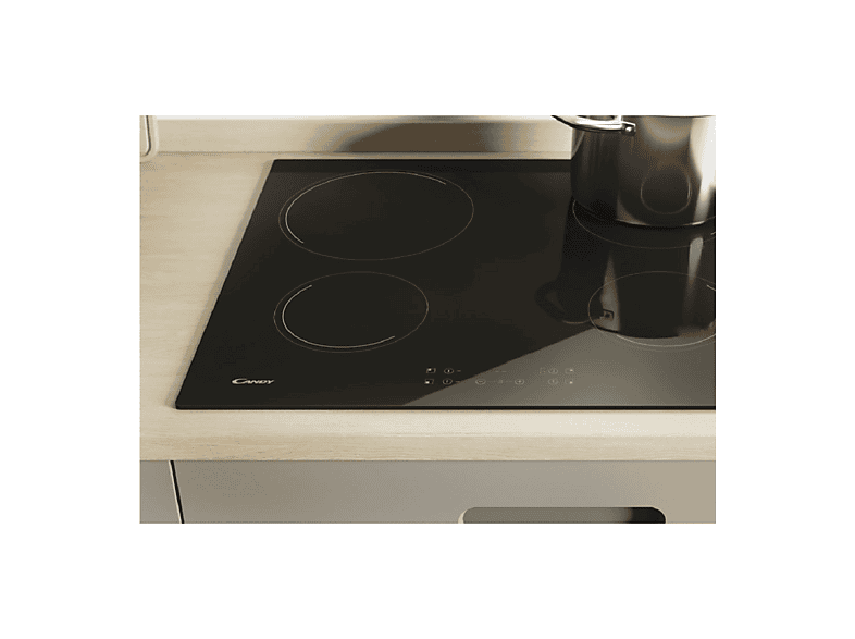 Encimera vitrocerámica - Candy CH64CCB, 4 zonas, 590 mm, Negro