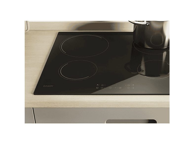 Encimera vitrocerámica - Candy CH64CCB, 4 zonas, 590 mm, Negro
