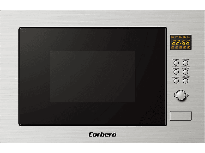 Microondas integrable - Corberó CMICP125, 900 W, 5 potencia, 25 l, Inox
