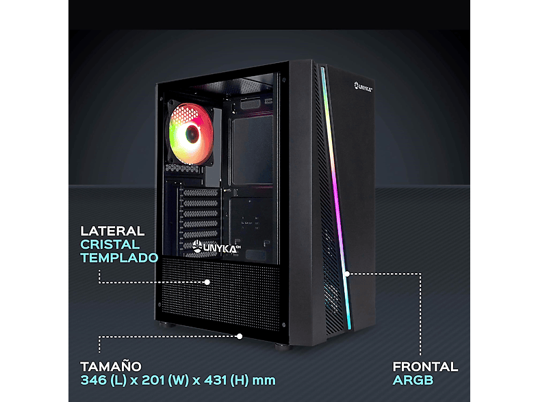 PC Gaming - Joybe Computers Gaming Avanzado AMD Ryzen 5 5600G, 32 GB RAM, 512 GB SSD, Radeon™ RX Vega 7, Windows 11 Pro, Negro