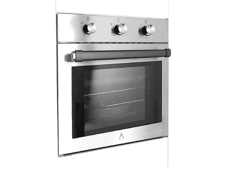 Horno - Alpha Horno de Gas NEPTUNO LUX GAS, Integrado + Libre instalación, Esmalte fácil de limpiar, 62 l, 60 cm, Negro