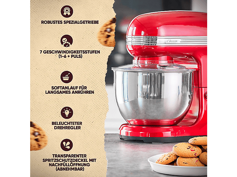 Amasadora - Proficook 501197, 1200 W, 5 l, Inox