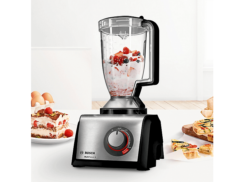 Procesador de alimentos - Bosch MC812M844, 1250 W, 3,9 l, Inox