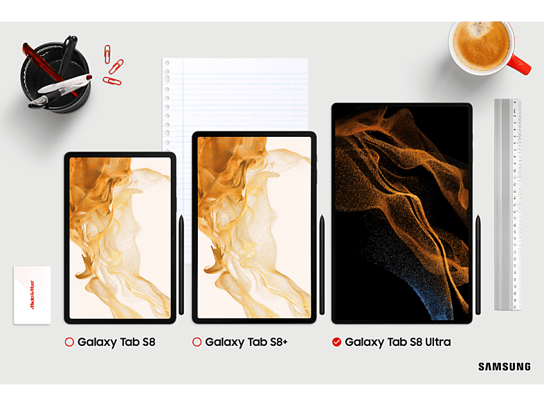 Tablet - Samsung TAB S8 ULTRA 14.6P/8+128GB/WIFI/GRAY, Negro, 14,6 " WQXGA+, 8 GB RAM, Qualcomm® Snapdragon™ 898, Tablet Android