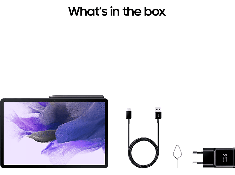 Tablet - Samsung TAB S7 FE 12.4P/6+128GB/WIFI/BLACK, Negro, 12,4 " WQXGA, 6 GB RAM, Qualcomm SM7225-4-AB, Tablet Android