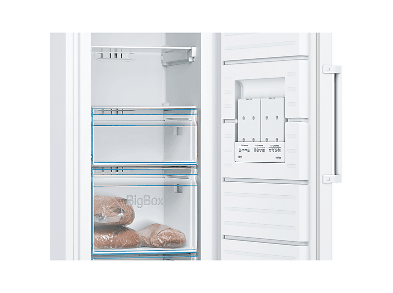 Congelador vertical - Bosch GSN33VWEP, 225 l, 176 cm, Blanco