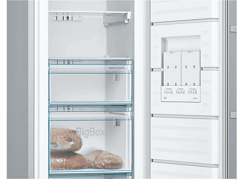 Congelador vertical - Bosch GSN33VLEP, 225 l, 176 cm, Inox