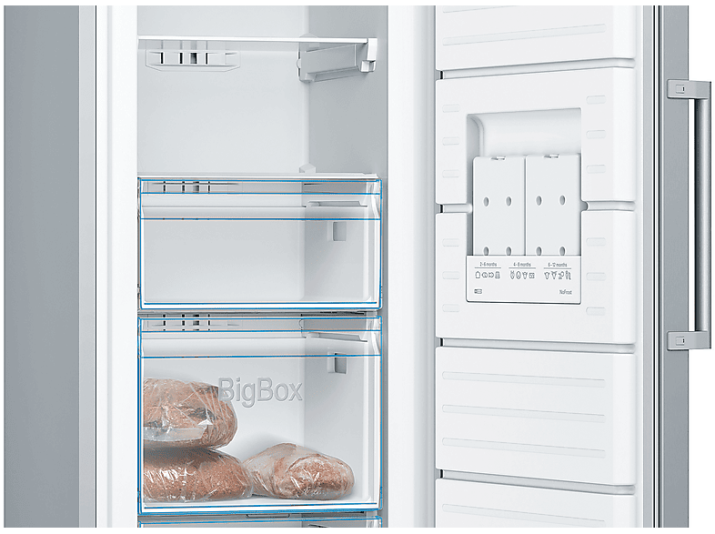 Congelador vertical - Bosch GSN33VLEP, 225 l, 176 cm, Inox
