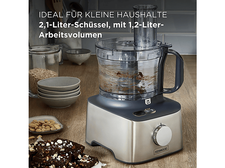 Procesador de alimentos - Kenwood FDM313S, 800 W, 2,1 l, Plata