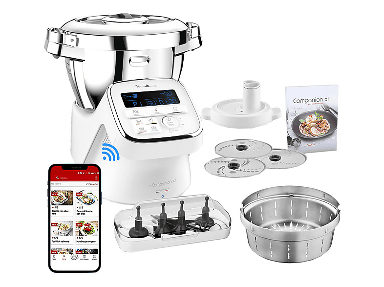 Robot de cocina - Moulinex HF908 ROBOT DE COCINA I COMPANION XL BLANCO, 1550 W, 3 l