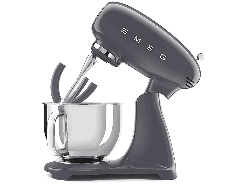 Robot amasador - Smeg SMF03GREU GRIS, 800 W, 4,8 l