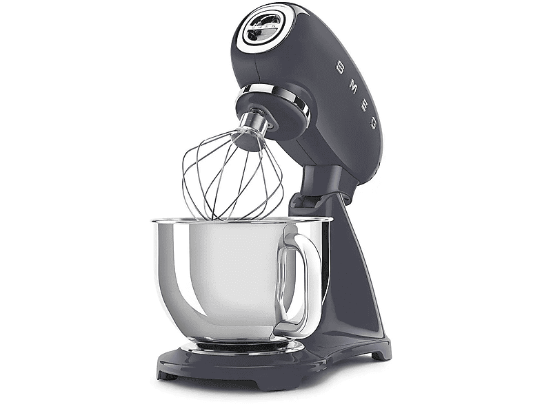 Robot amasador - Smeg SMF03GREU GRIS, 800 W, 4,8 l