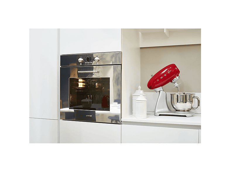 Robot amasador - Smeg SMF02RDEU ROJO, 800 W, 4,8 l